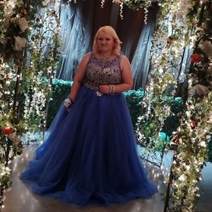 Royal blue size 16 with corset back